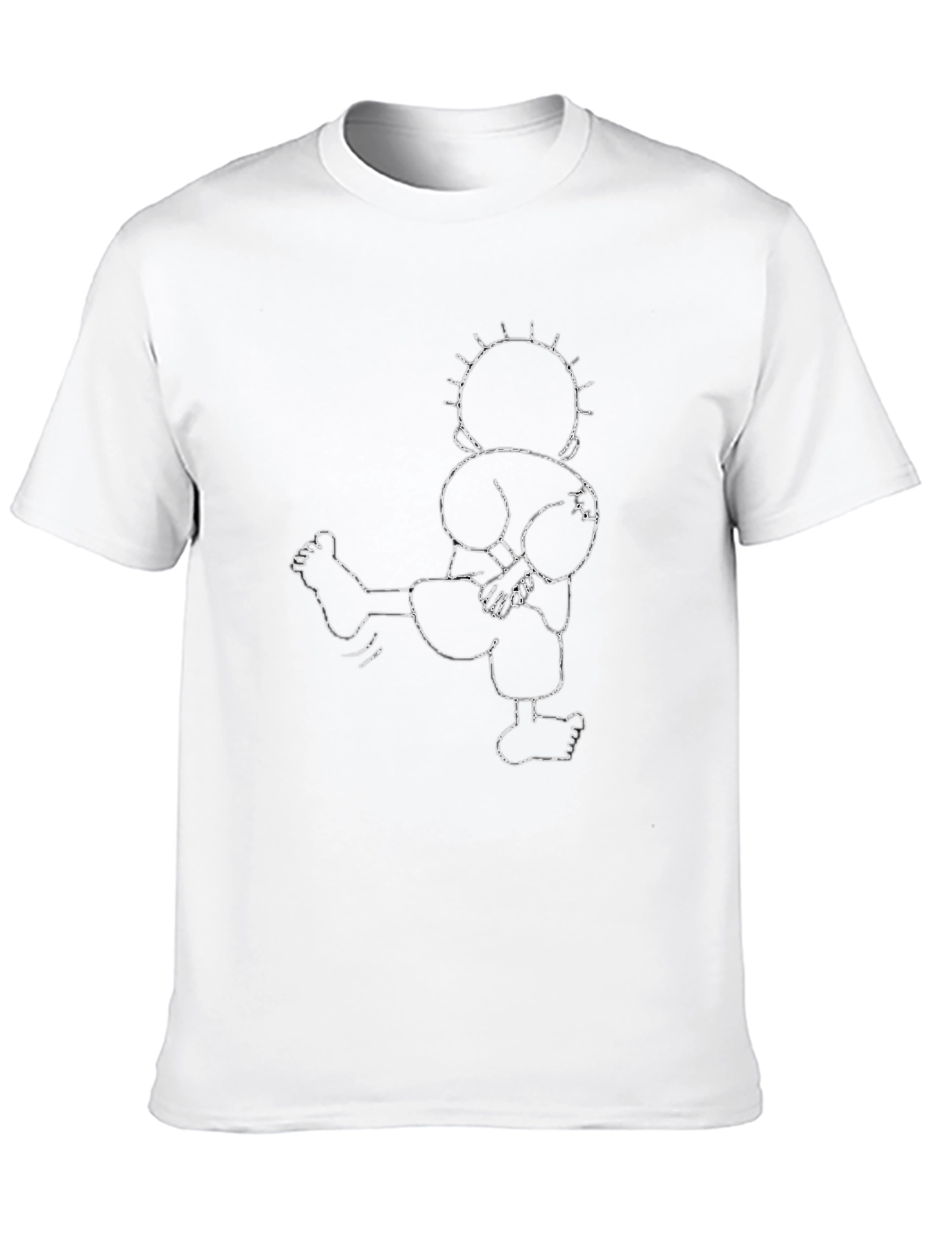 Black Graphic Tee - Abstract Figure Print
