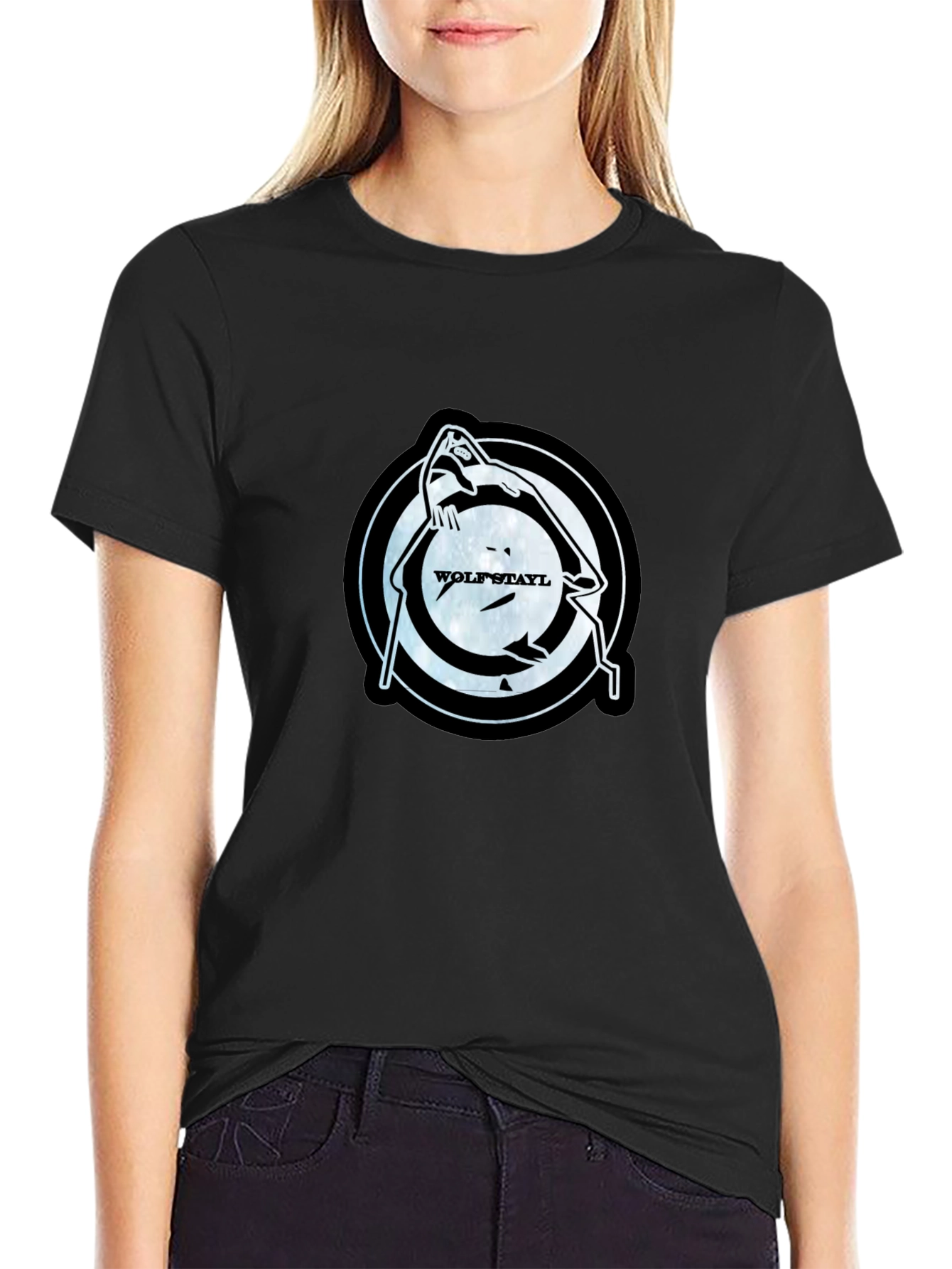 Wolfstayl Graphic Tee - Black Cotton Blend