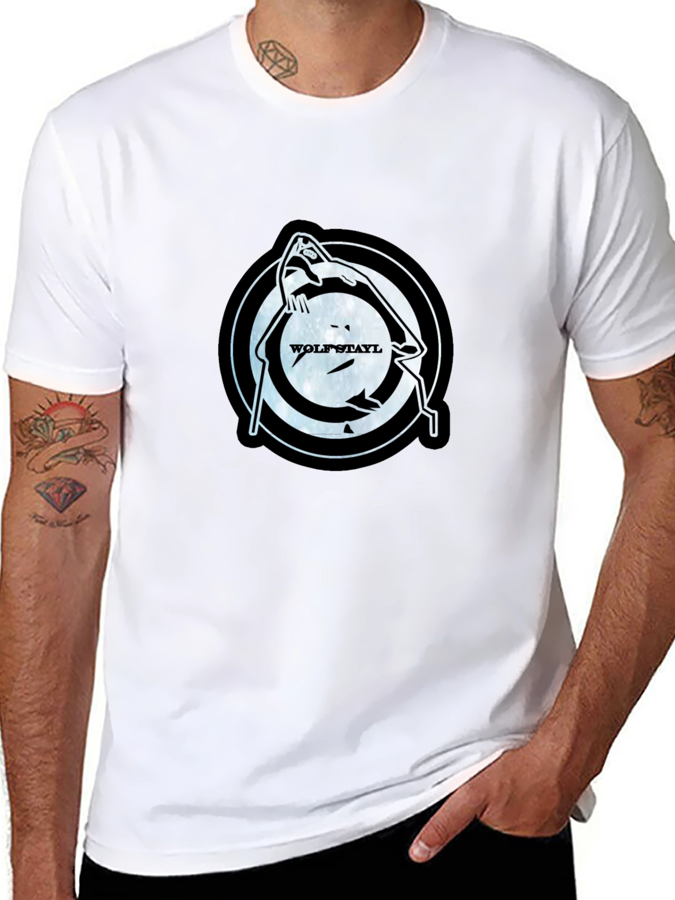 Wolfstayl Graphic Tee - Black Cotton Blend