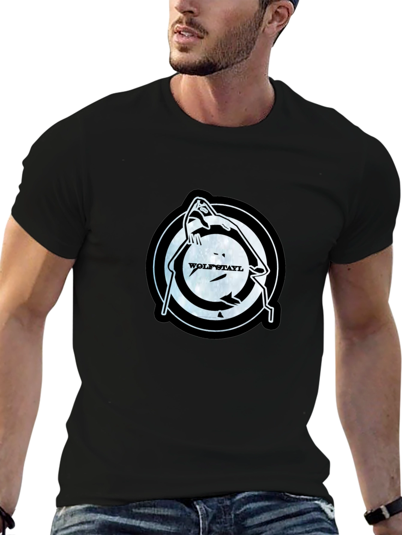 Wolfstayl Graphic Tee - Black Cotton Blend