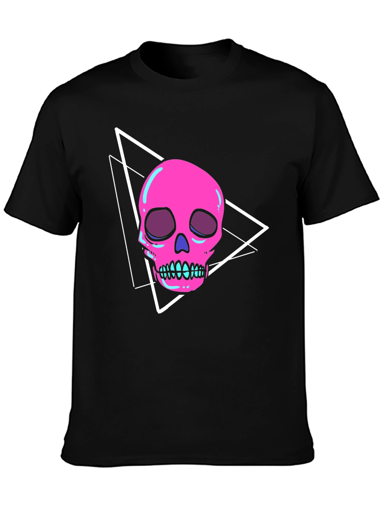 Edgy Pink Skull Graphic Tee - Modern Streetwear