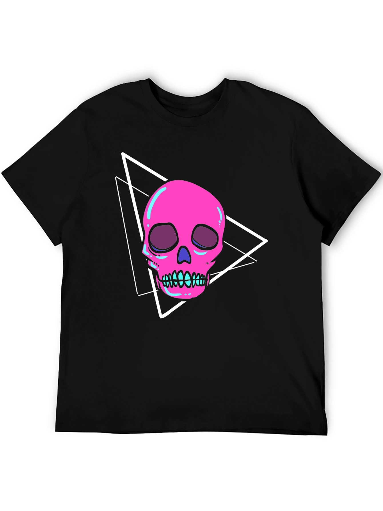 Edgy Pink Skull Graphic Tee - Modern Streetwear