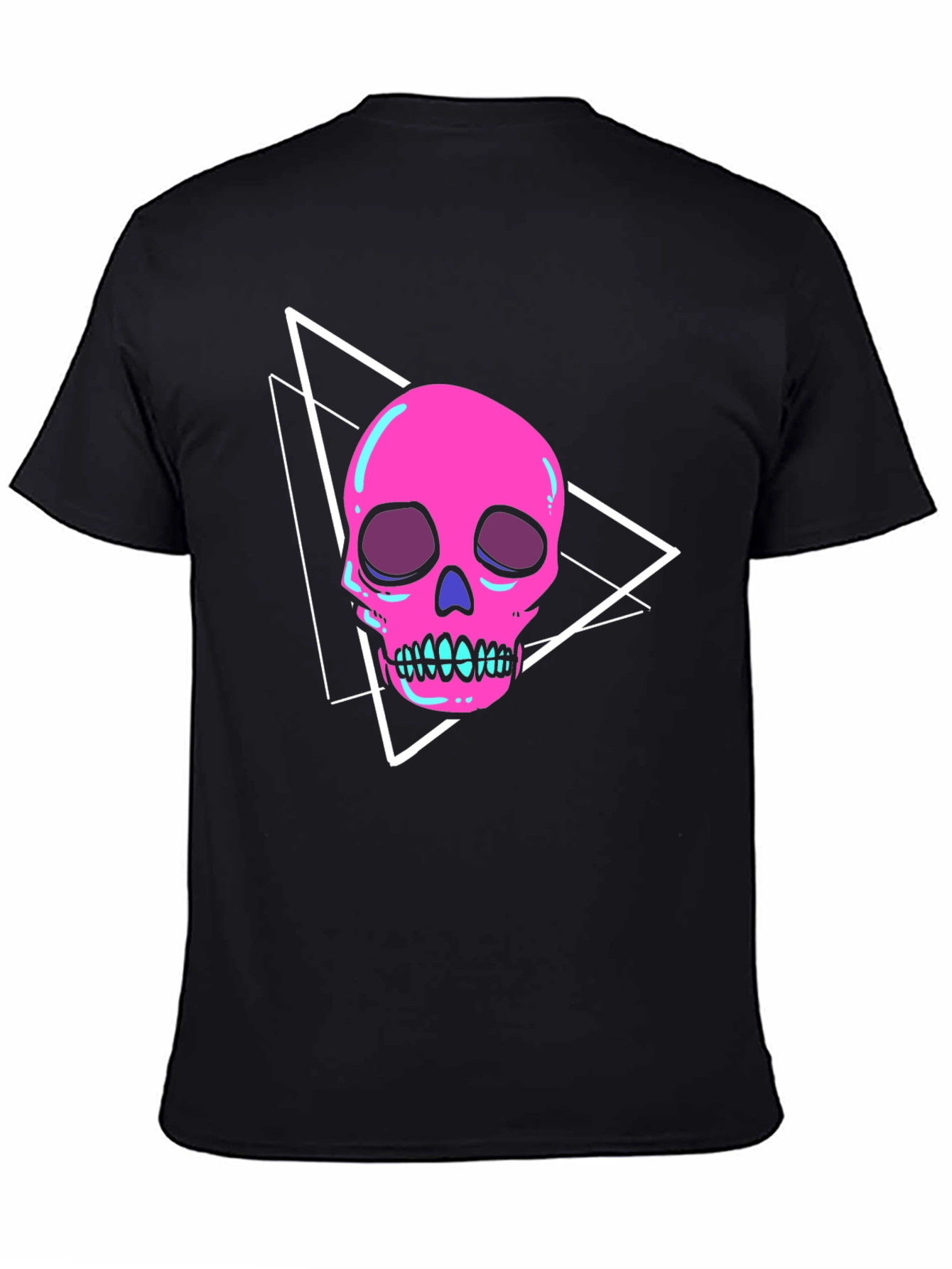 Edgy Pink Skull Graphic Tee - Modern Streetwear