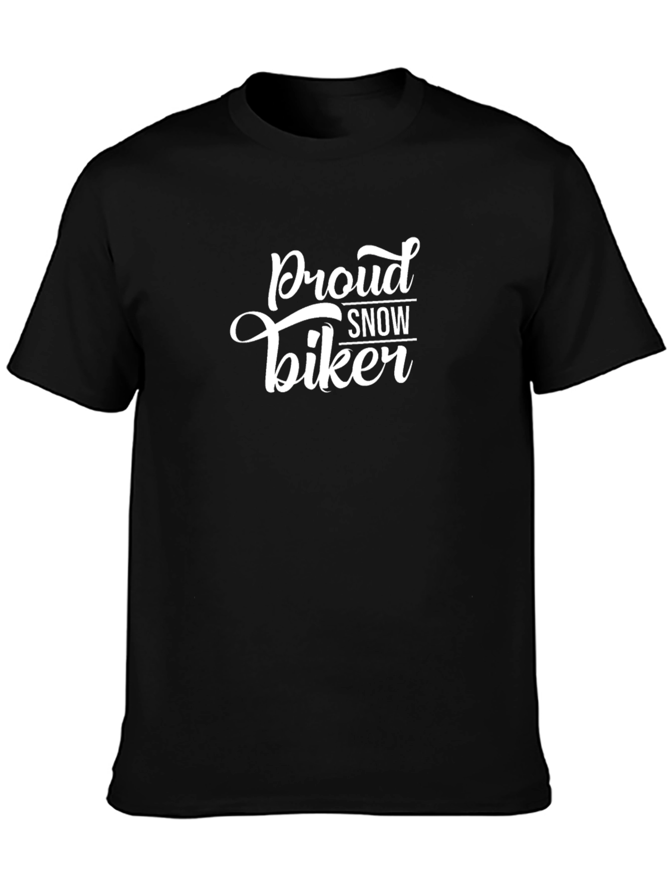 Proud Snow Biker Black Graphic Tee