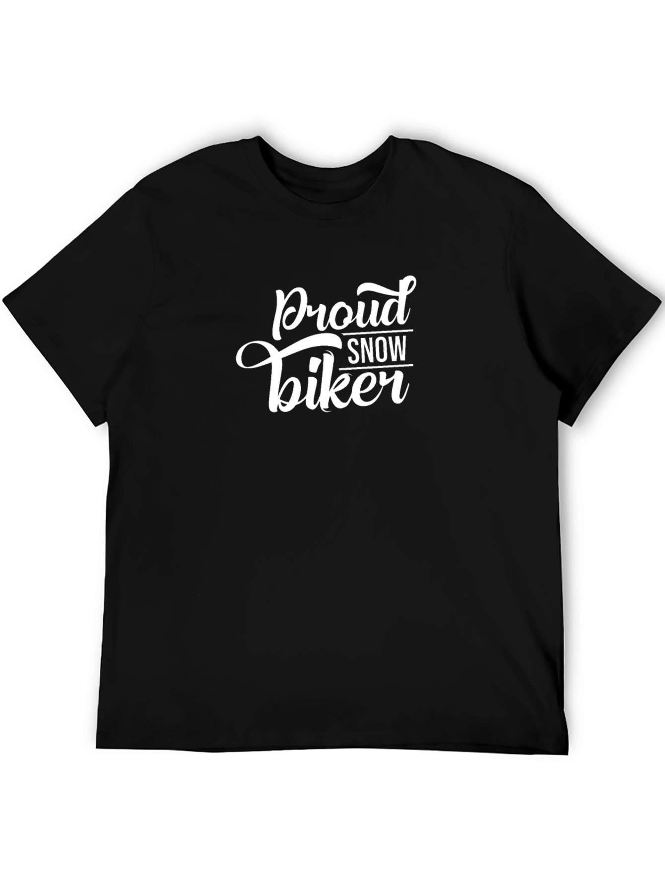 Proud Snow Biker Black Graphic Tee