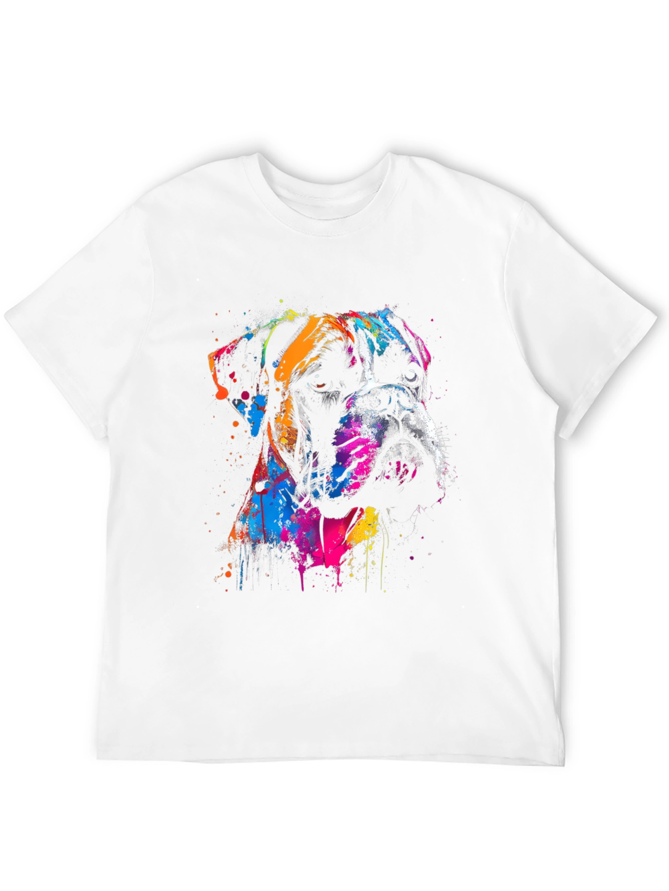 Boxer Dog Art Print Black T-Shirt