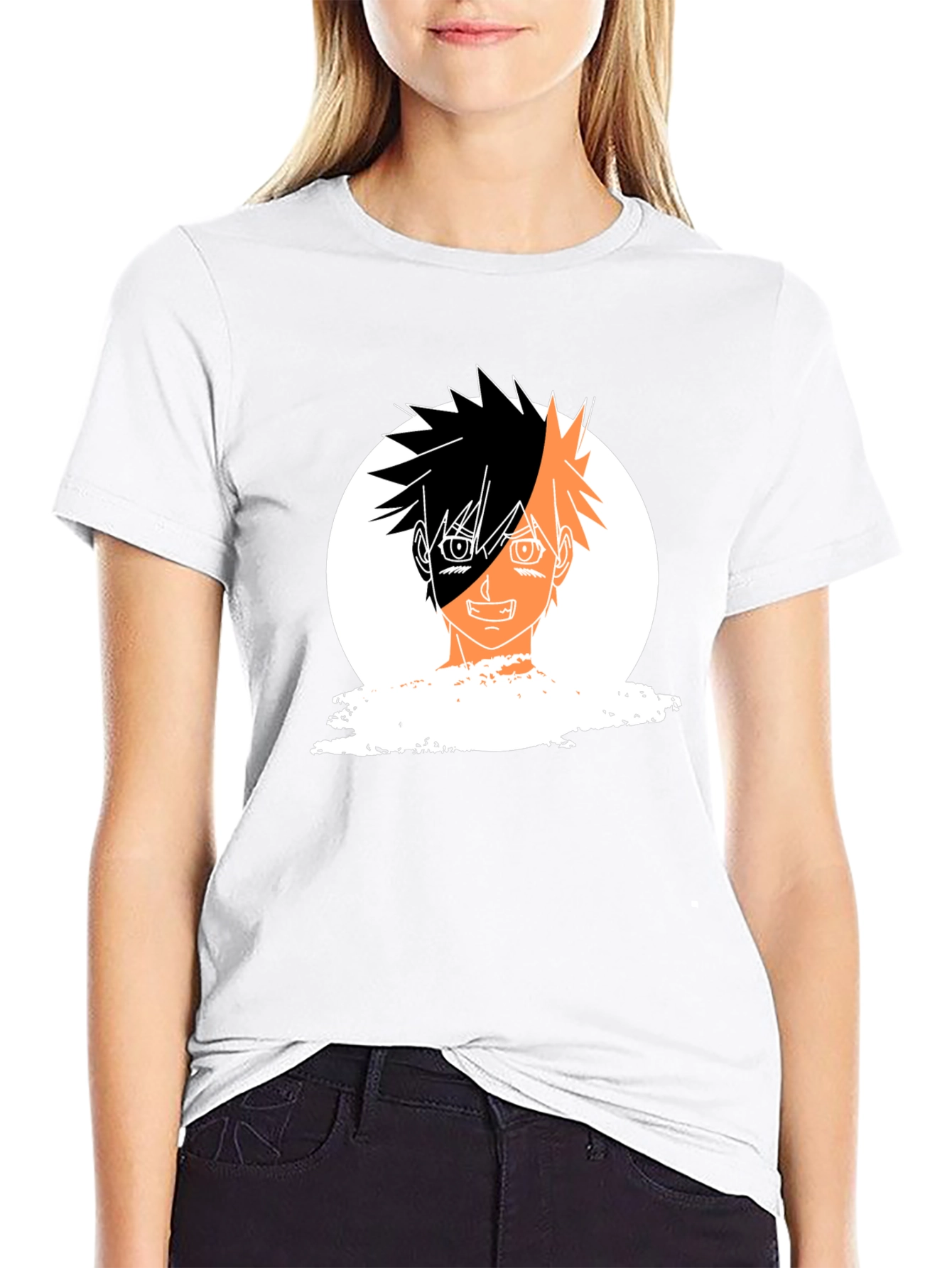 Anime Portrait Graphic Black T-Shirt