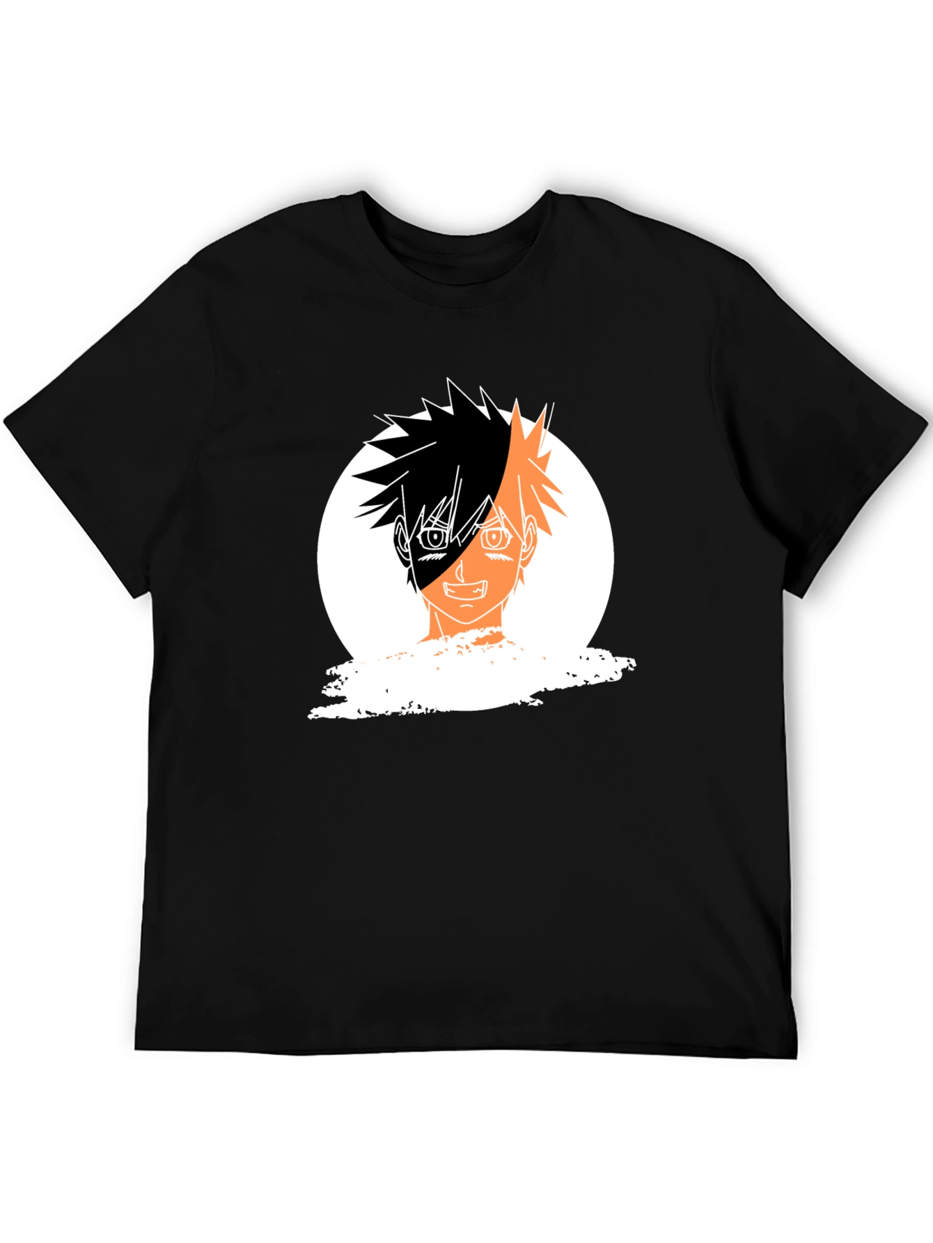 Anime Portrait Graphic Black T-Shirt