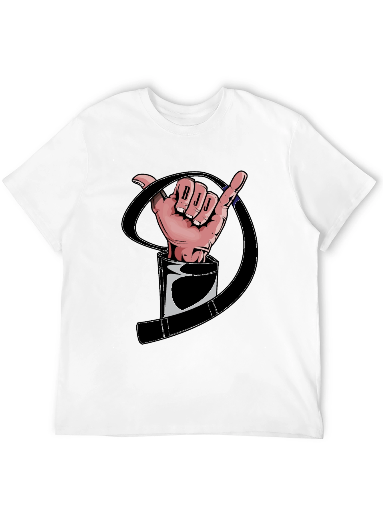 BJJ Hand Sign Black T-Shirt Jiu Jitsu Martial Arts