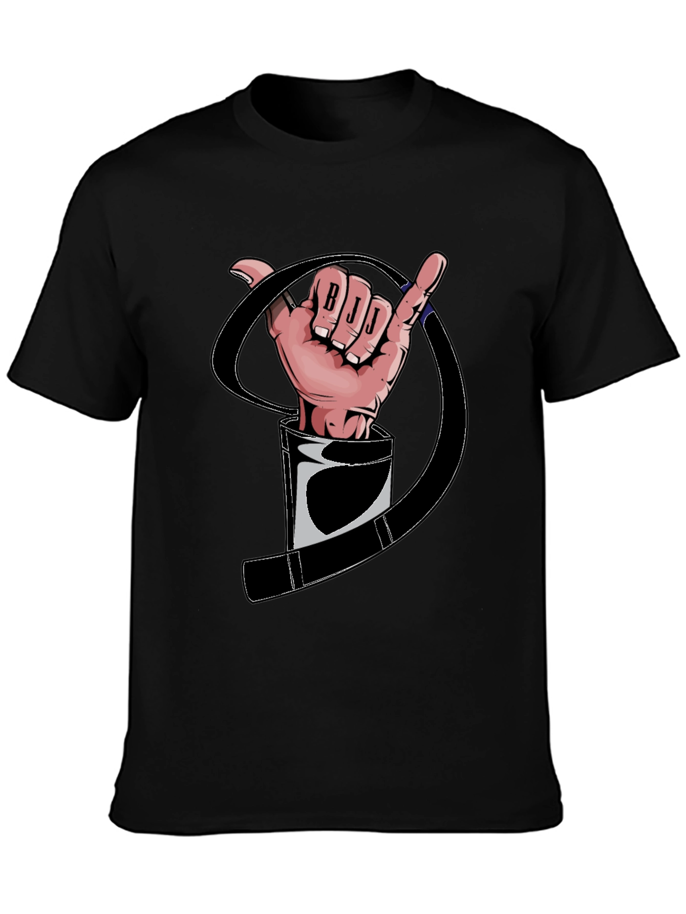 BJJ Hand Sign Black T-Shirt Jiu Jitsu Martial Arts