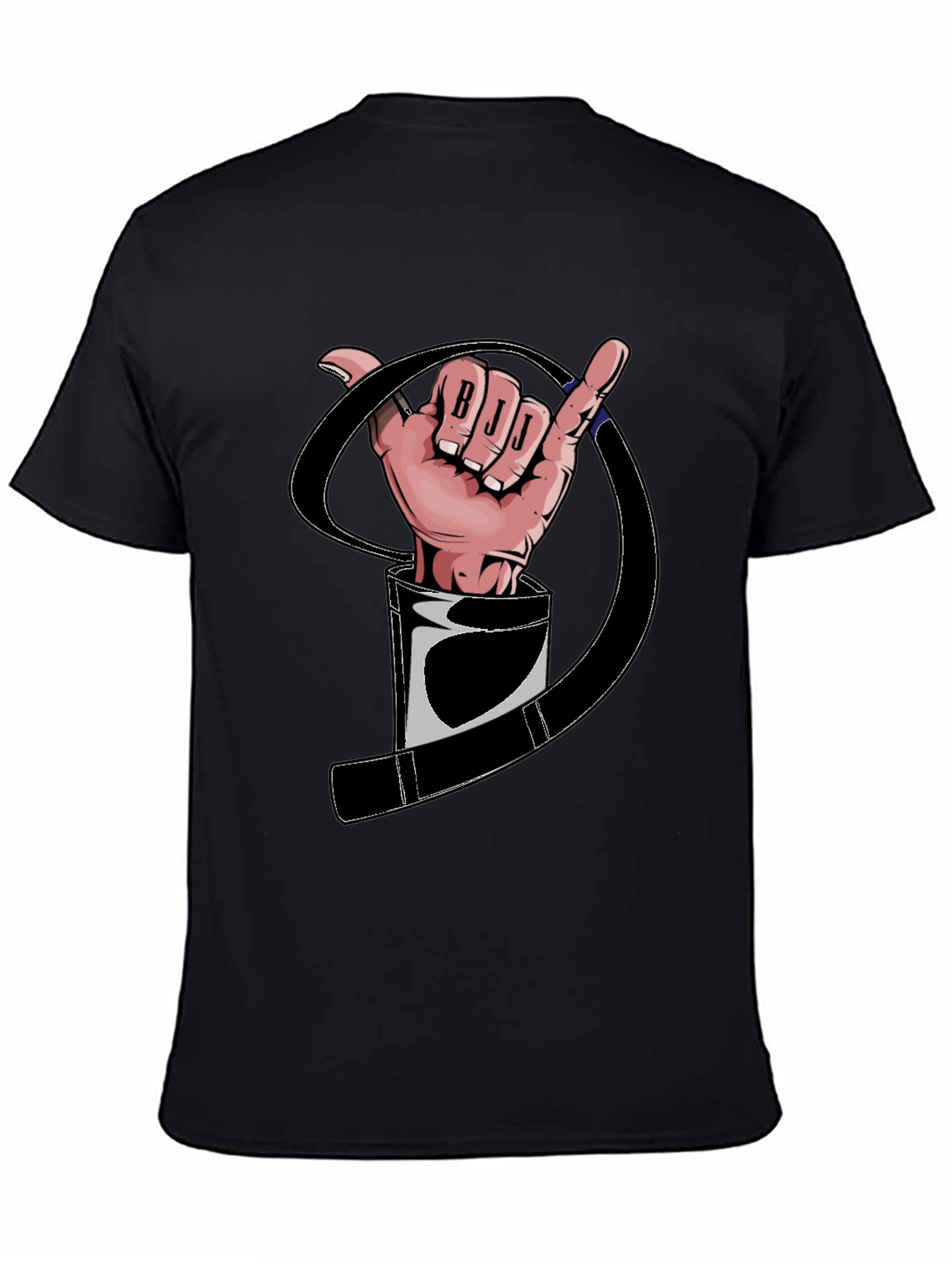 BJJ Hand Sign Black T-Shirt Jiu Jitsu Martial Arts