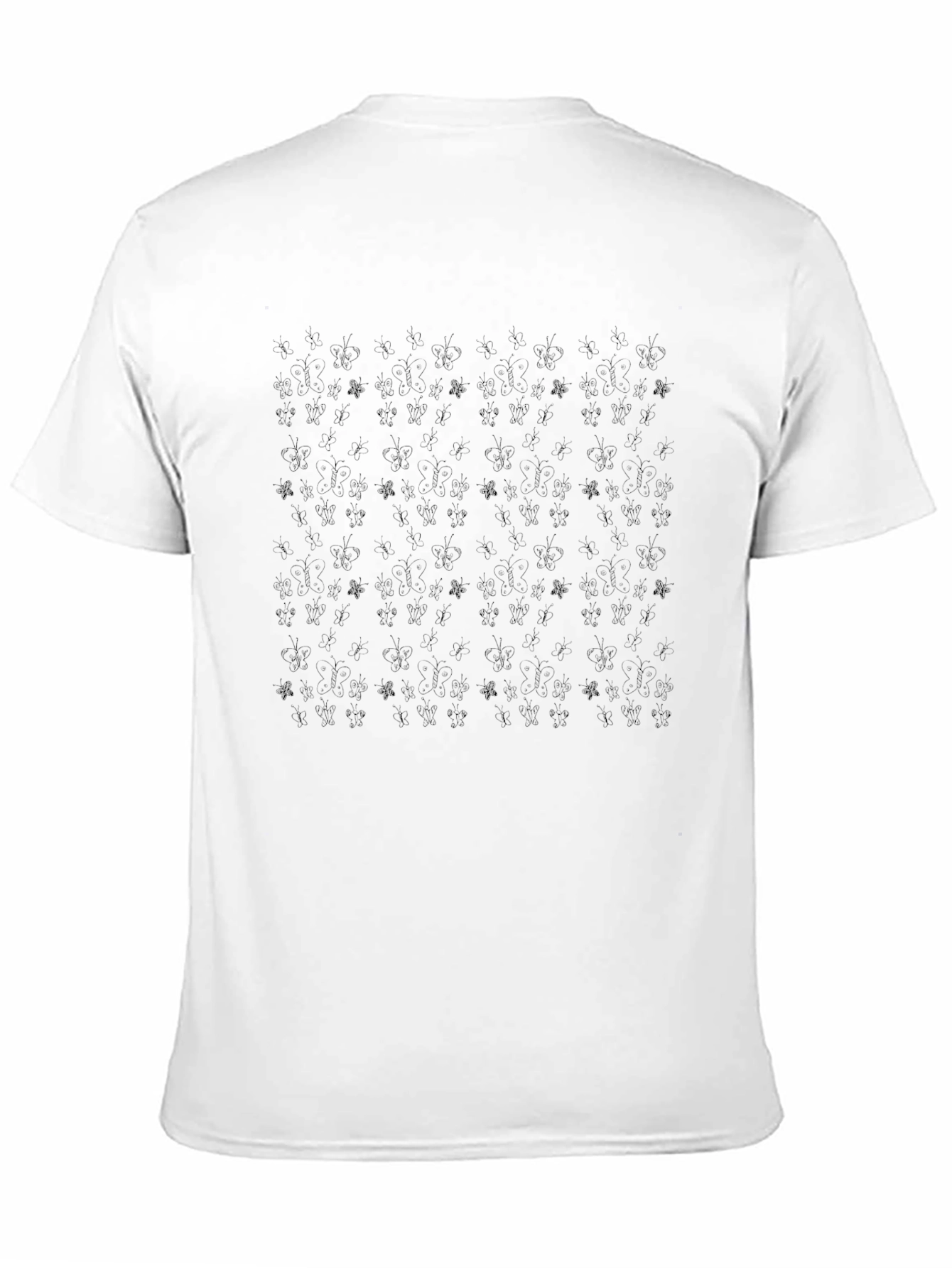 Elegant Black Floral Patterned Crew Neck T-Shirt
