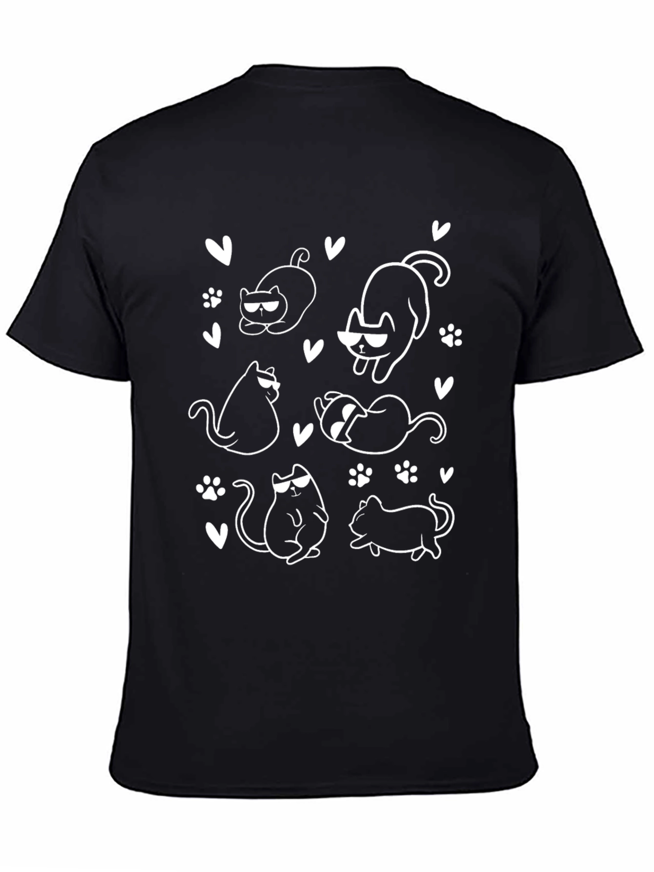 Cool Cats Graphic Tee - Black Cotton Shirt
