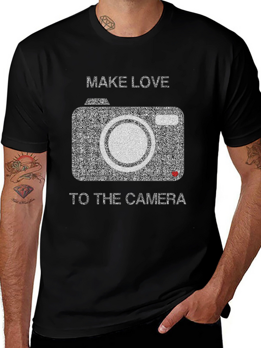 Make Love to the Camera Black Graphic Tee