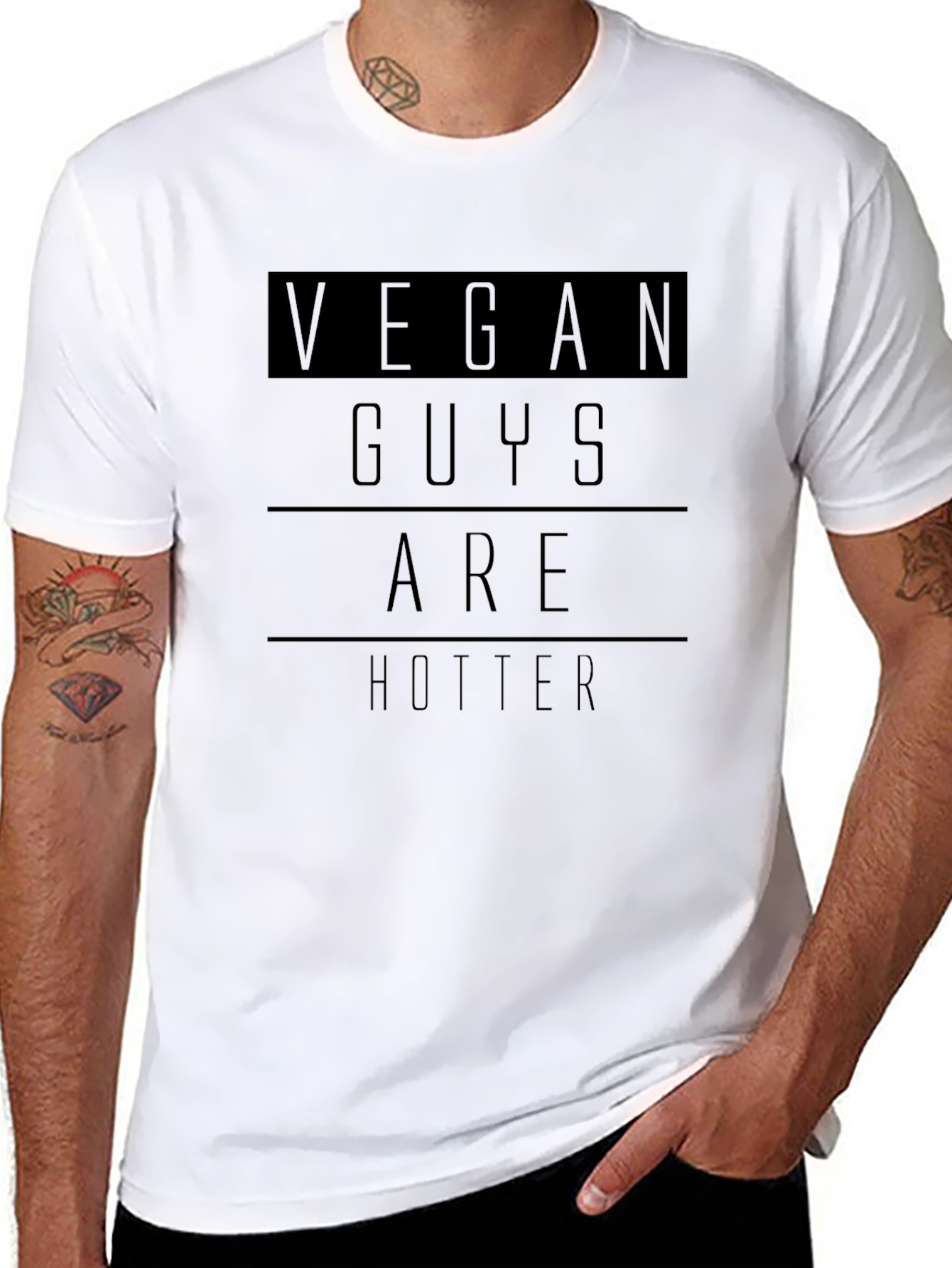 Vegan Guys are Hotter Graphic T-Shirt - Black