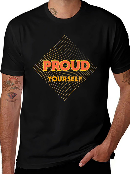 Proud Yourself Graphic Tee - Black Casual T-Shirt
