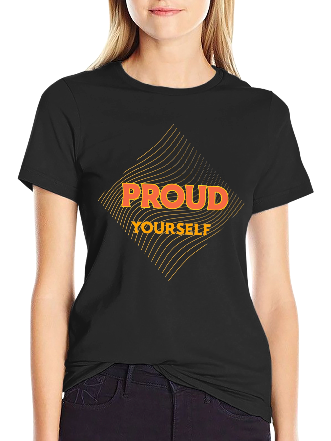 Proud Yourself Graphic Tee - Black Casual T-Shirt
