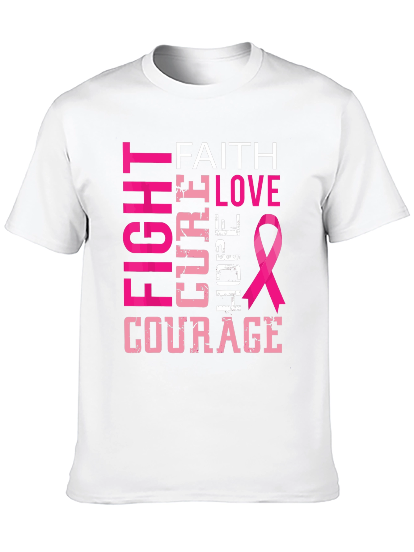 Fight Cure Love Hope Courage Breast Cancer Awareness T-Shirt