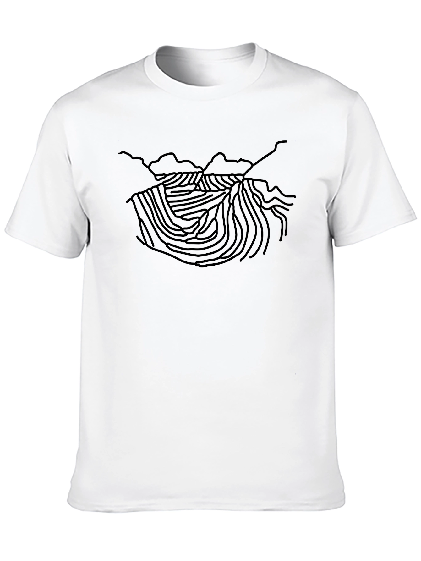 Abstract Landscape Graphic Print Black T-Shirt