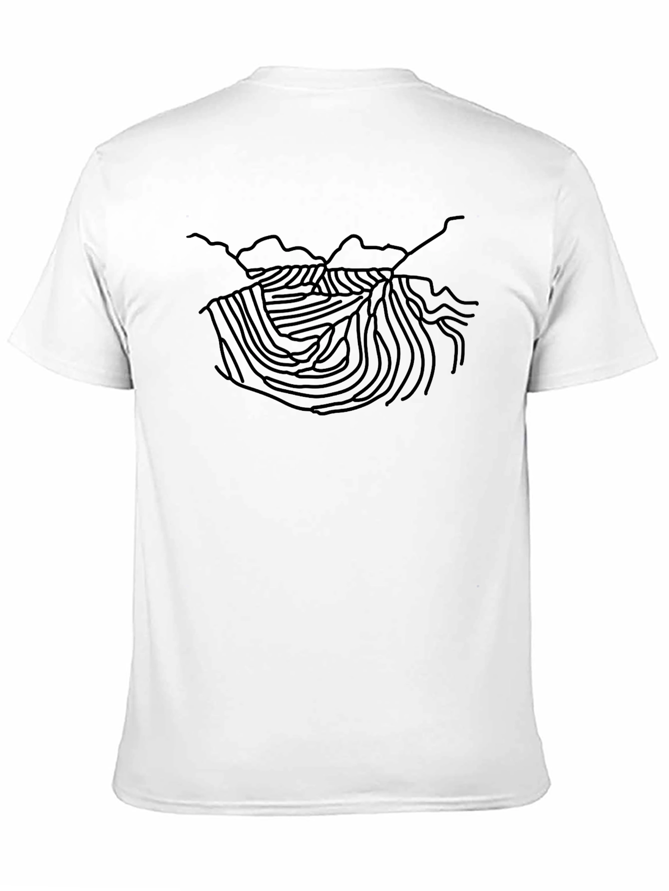 Abstract Landscape Graphic Print Black T-Shirt