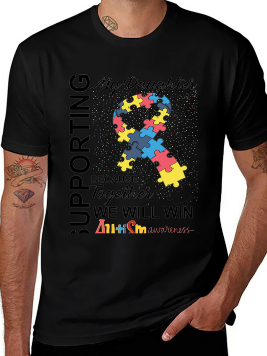 Autism Awareness Ribbon T-Shirt - Supporting My Daughter