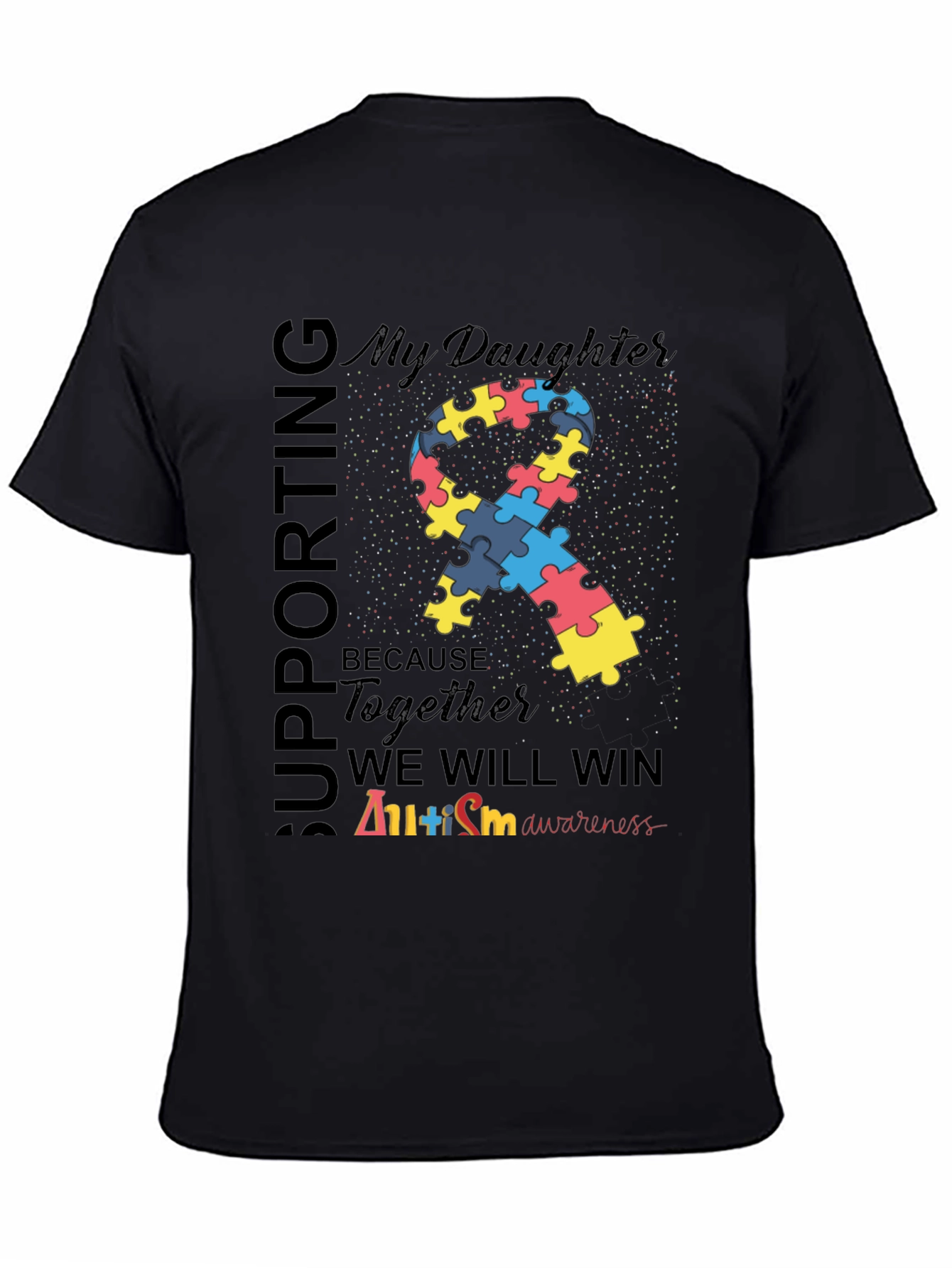 Autism Awareness Ribbon T-Shirt - Supporting My Daughter