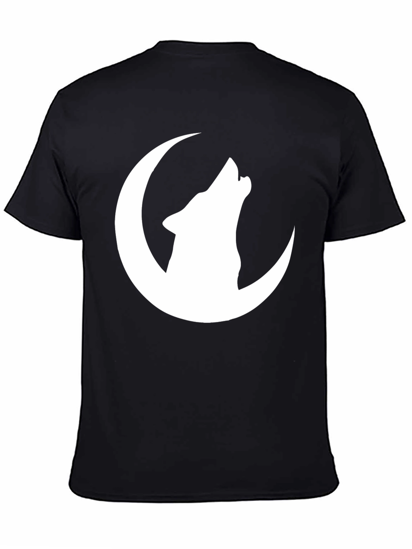 Wolf Moon Graphic Tee - Black Cotton T-Shirt