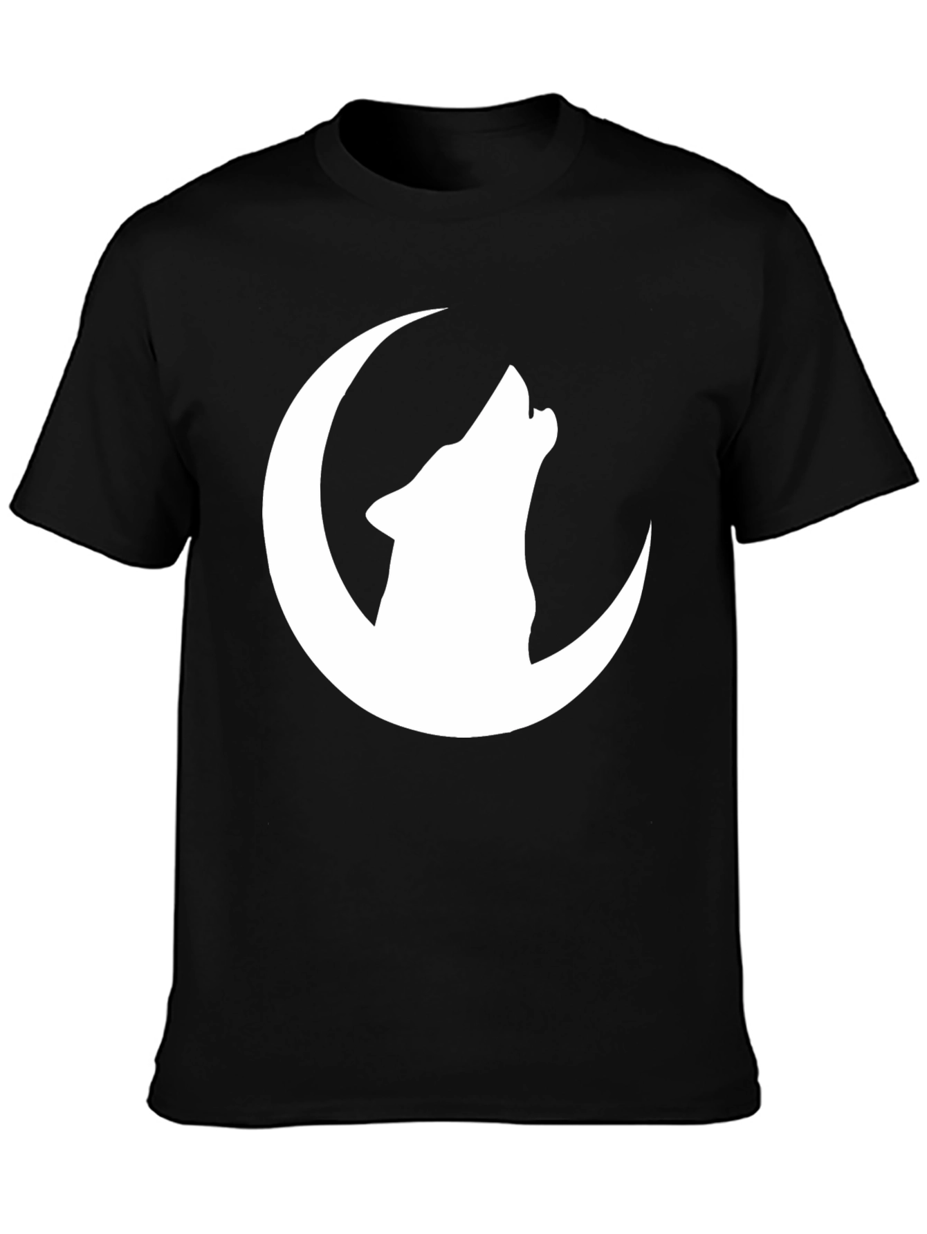 Wolf Moon Graphic Tee - Black Cotton T-Shirt