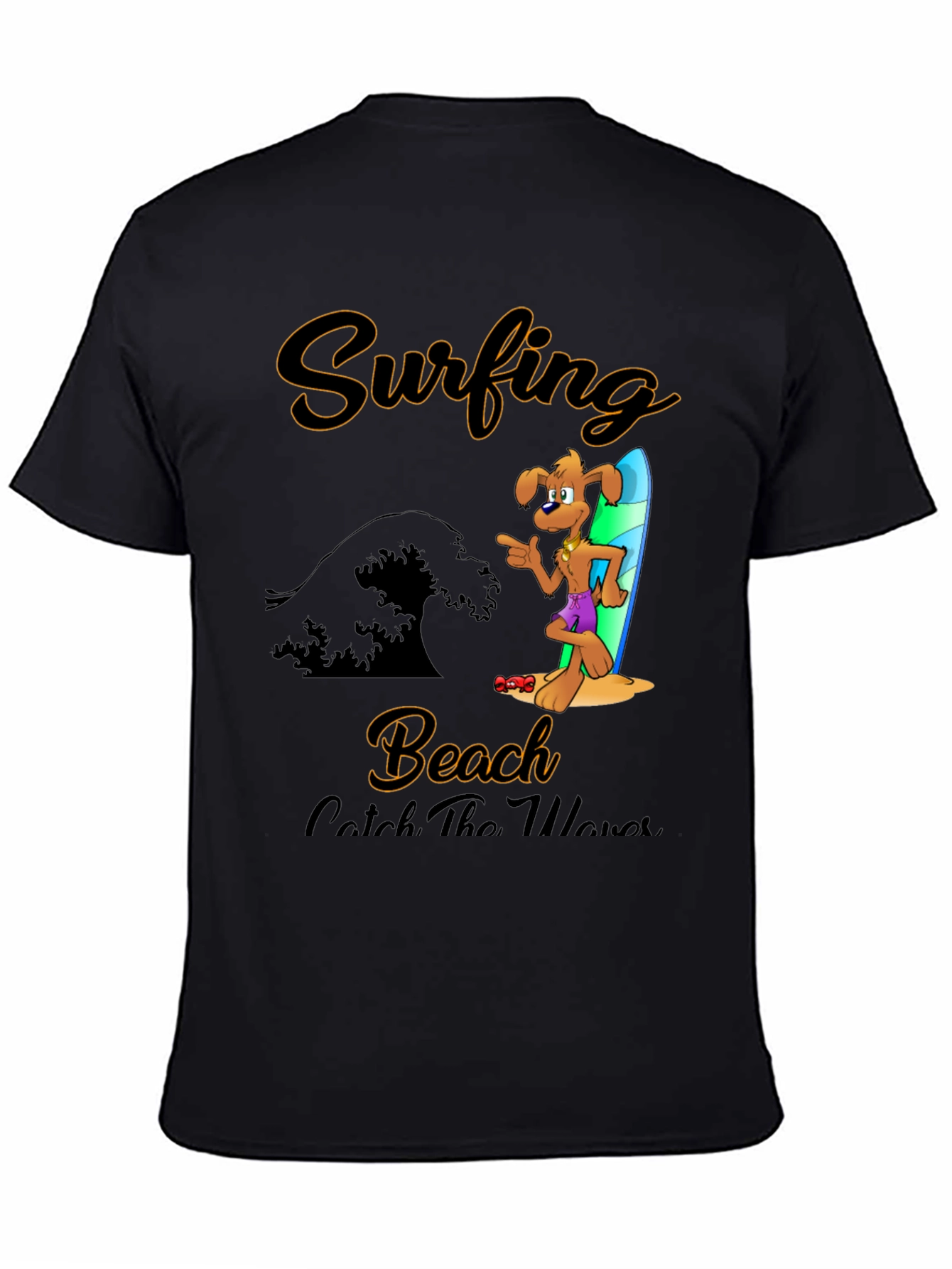 Surfing Beach Dog T-Shirt - Catch the Waves