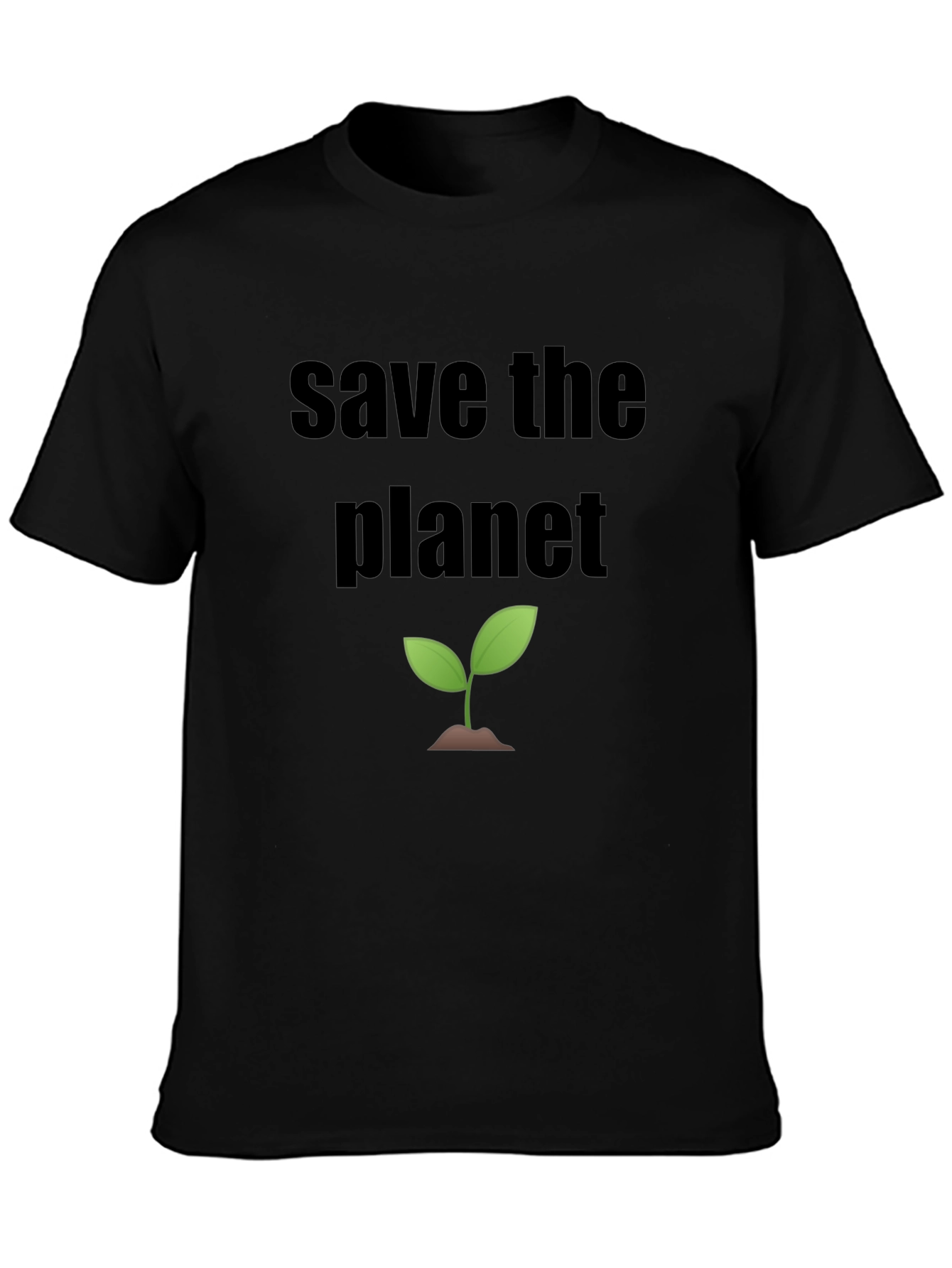 Save the Planet T-Shirt - Black Eco-Friendly Design