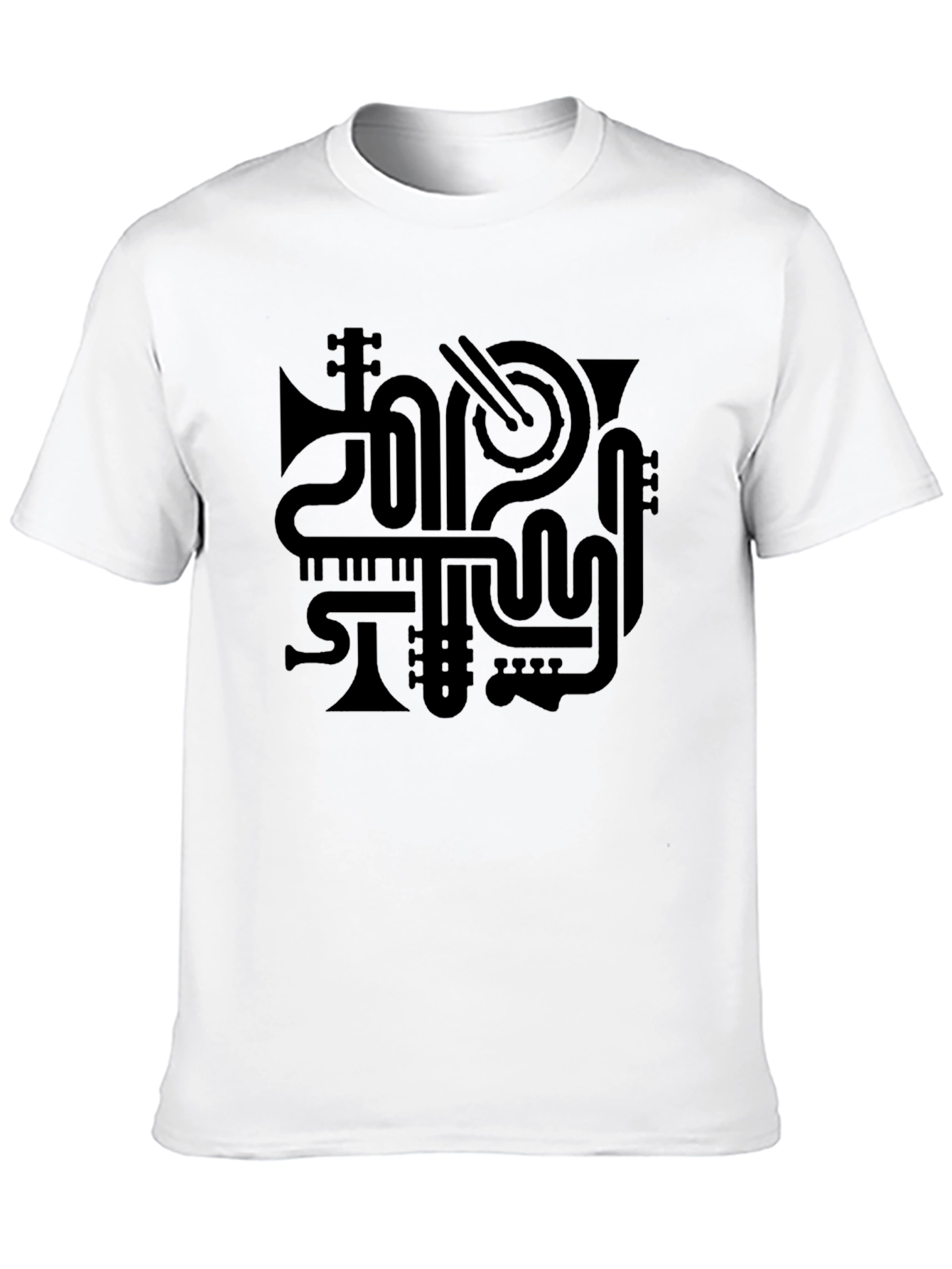 Music Instrument Graphic T-Shirt - Black