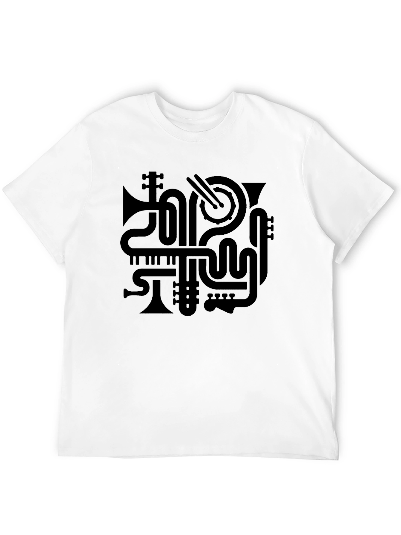Music Instrument Graphic T-Shirt - Black