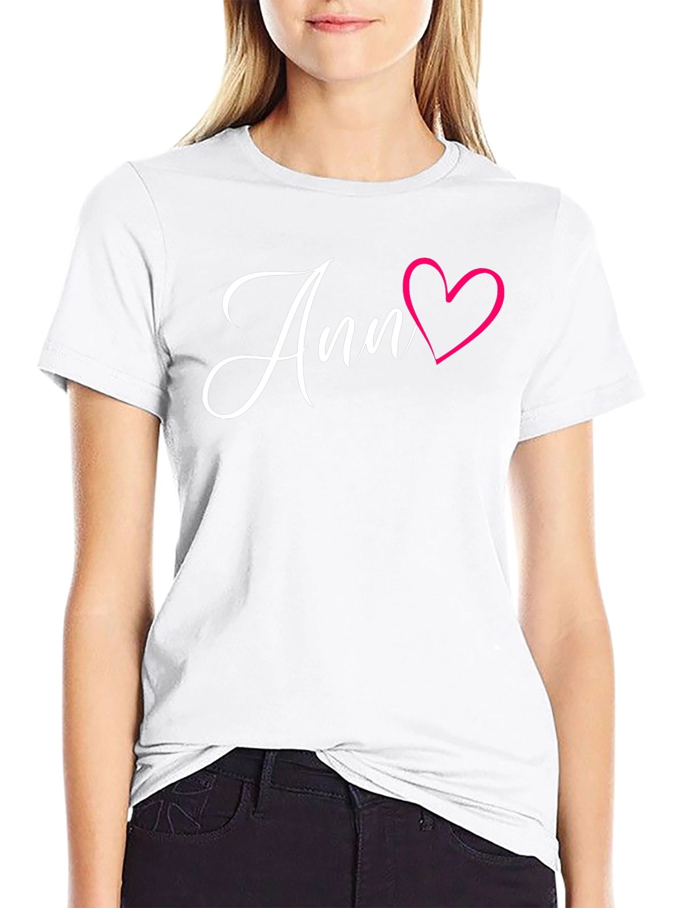 Ann Heart Tee - Love Graphic Novelty Shirt