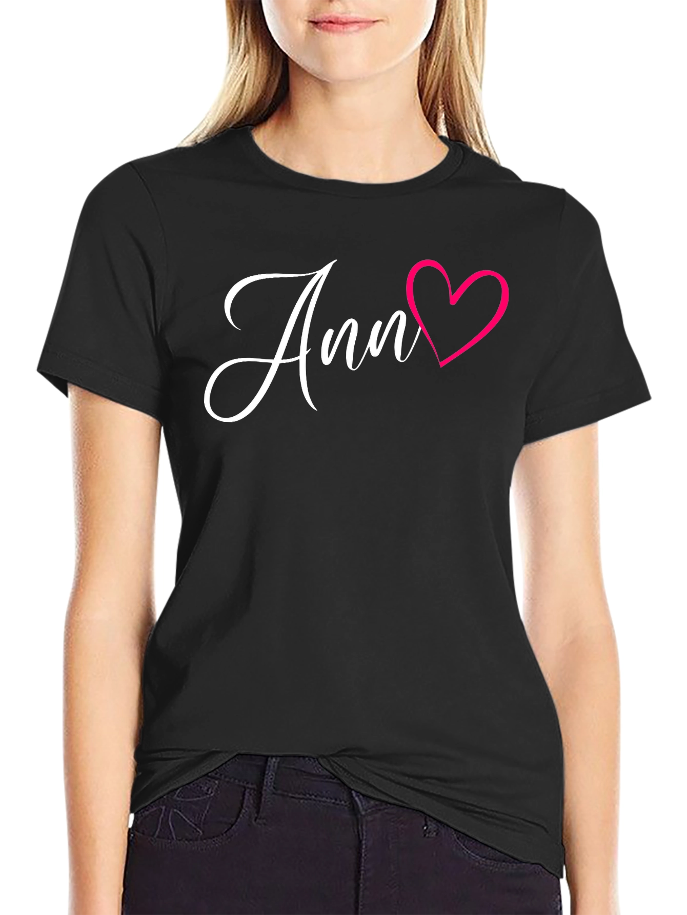 Ann Heart Tee - Love Graphic Novelty Shirt