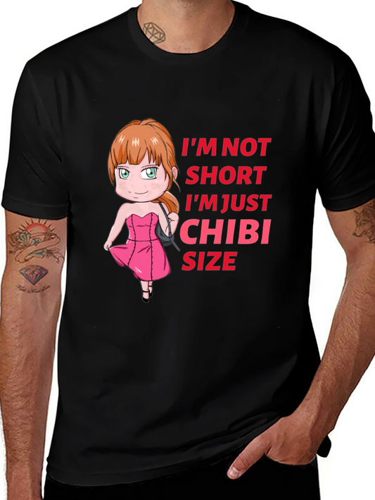 Chibi Size Graphic Tee - Cute & Funny Anime Style T-Shirt
