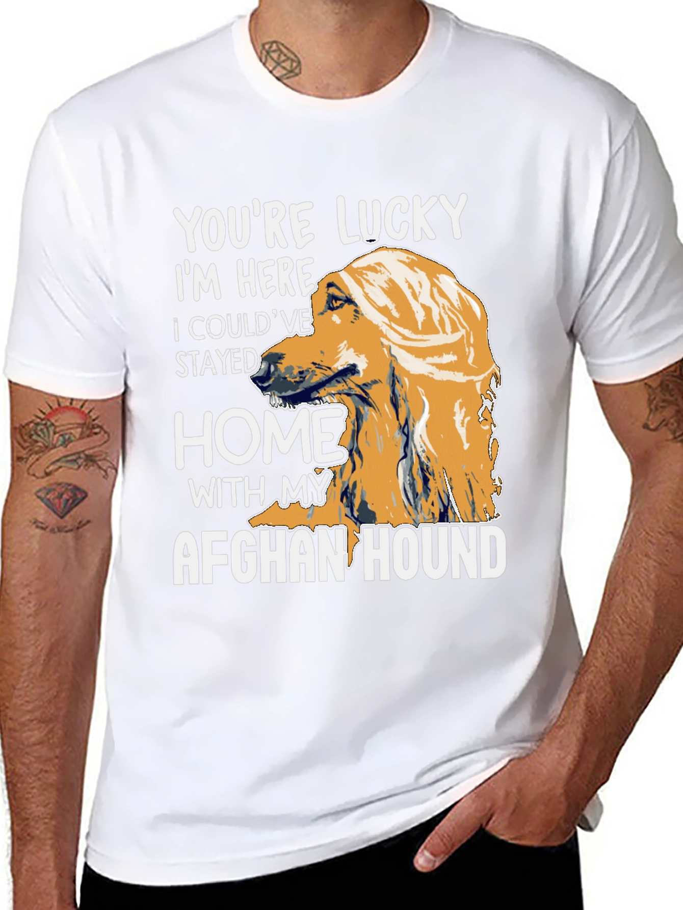 Lucky Afghan Hound T-Shirt