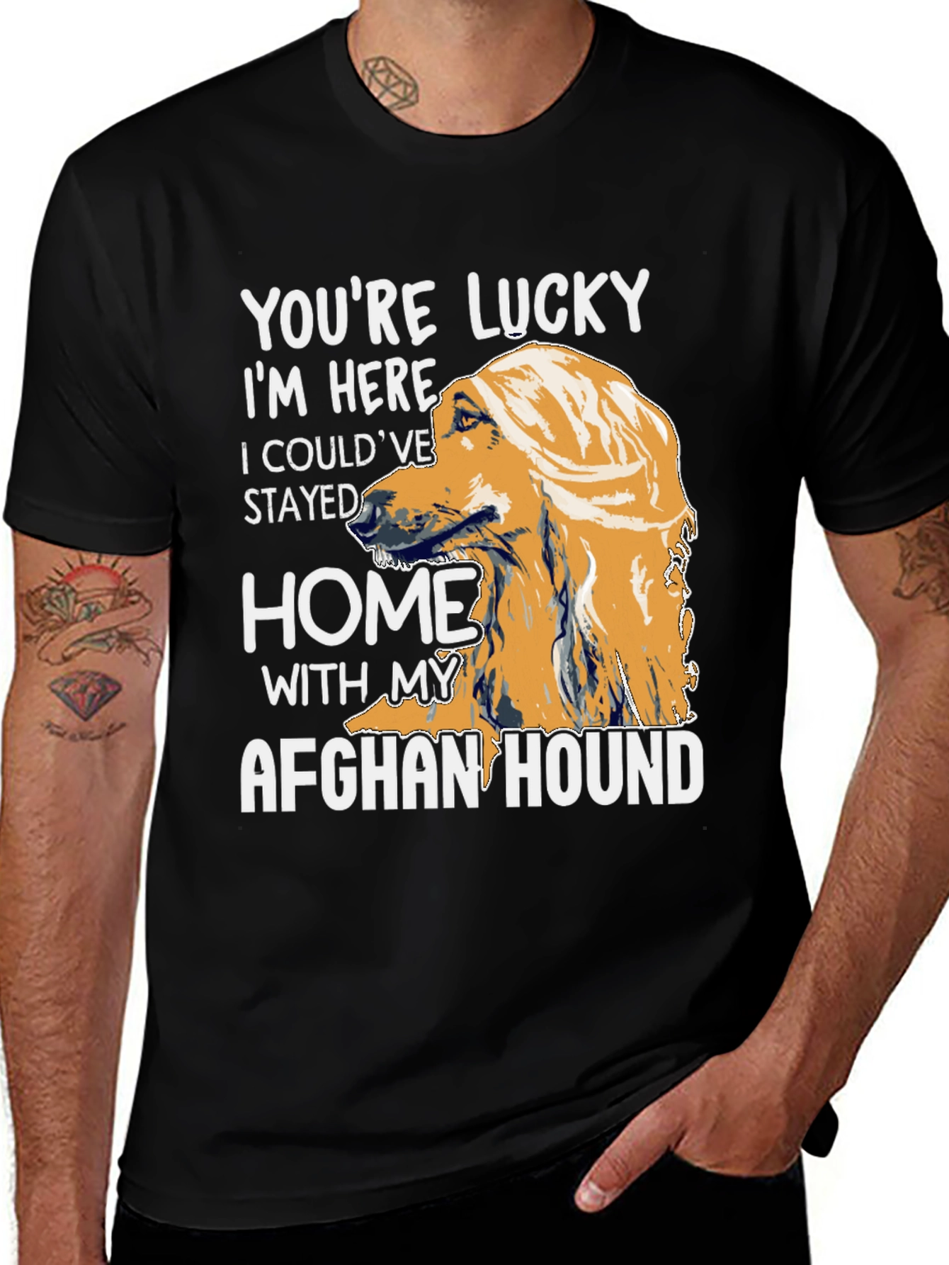 Lucky Afghan Hound T-Shirt