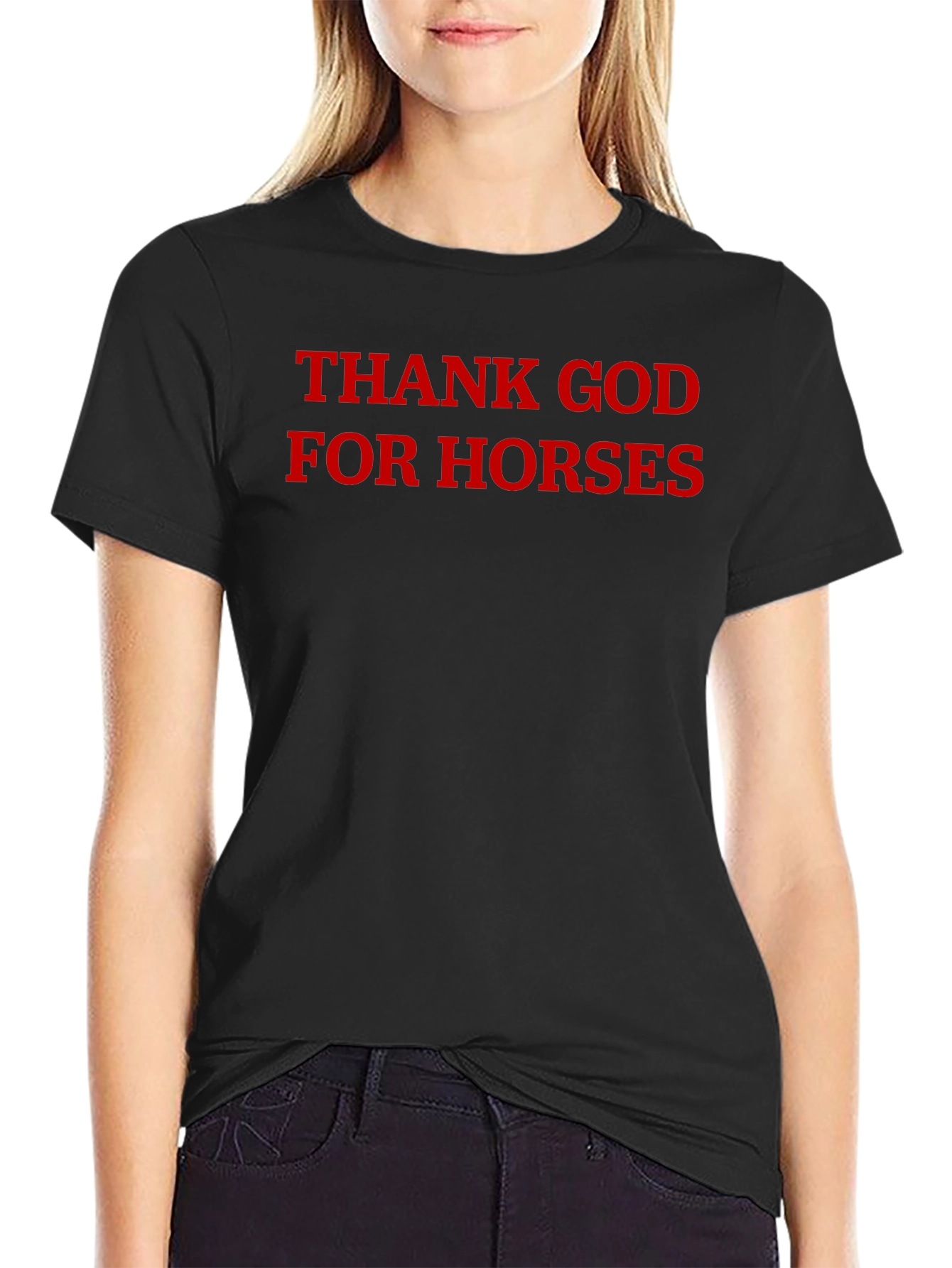 Thank God For Horses Black T-Shirt