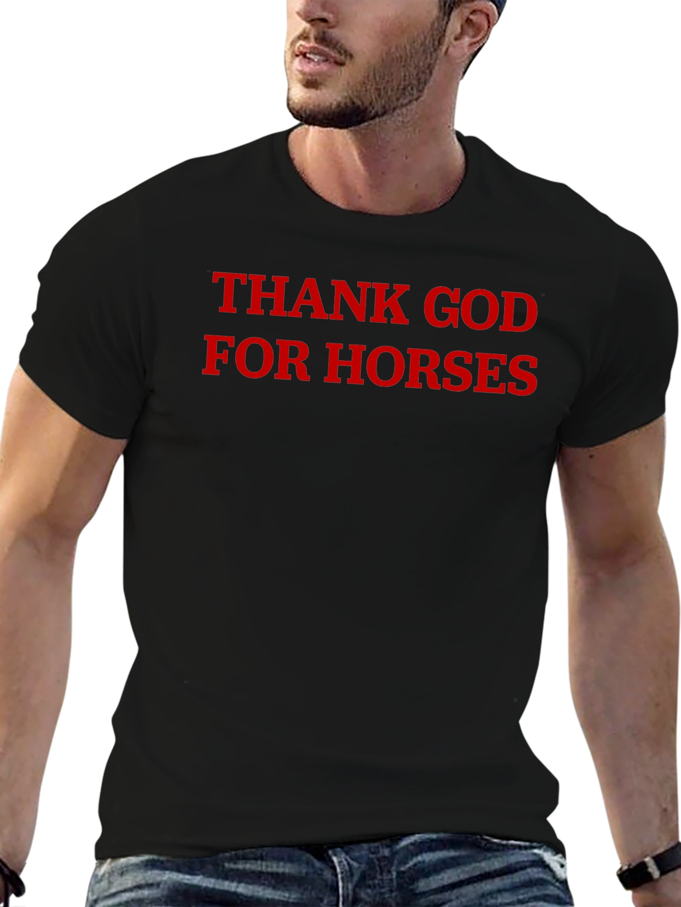Thank God For Horses Black T-Shirt