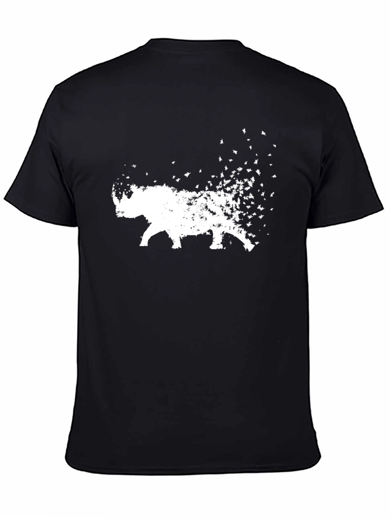 Abstract Rhino Print Black T-Shirt