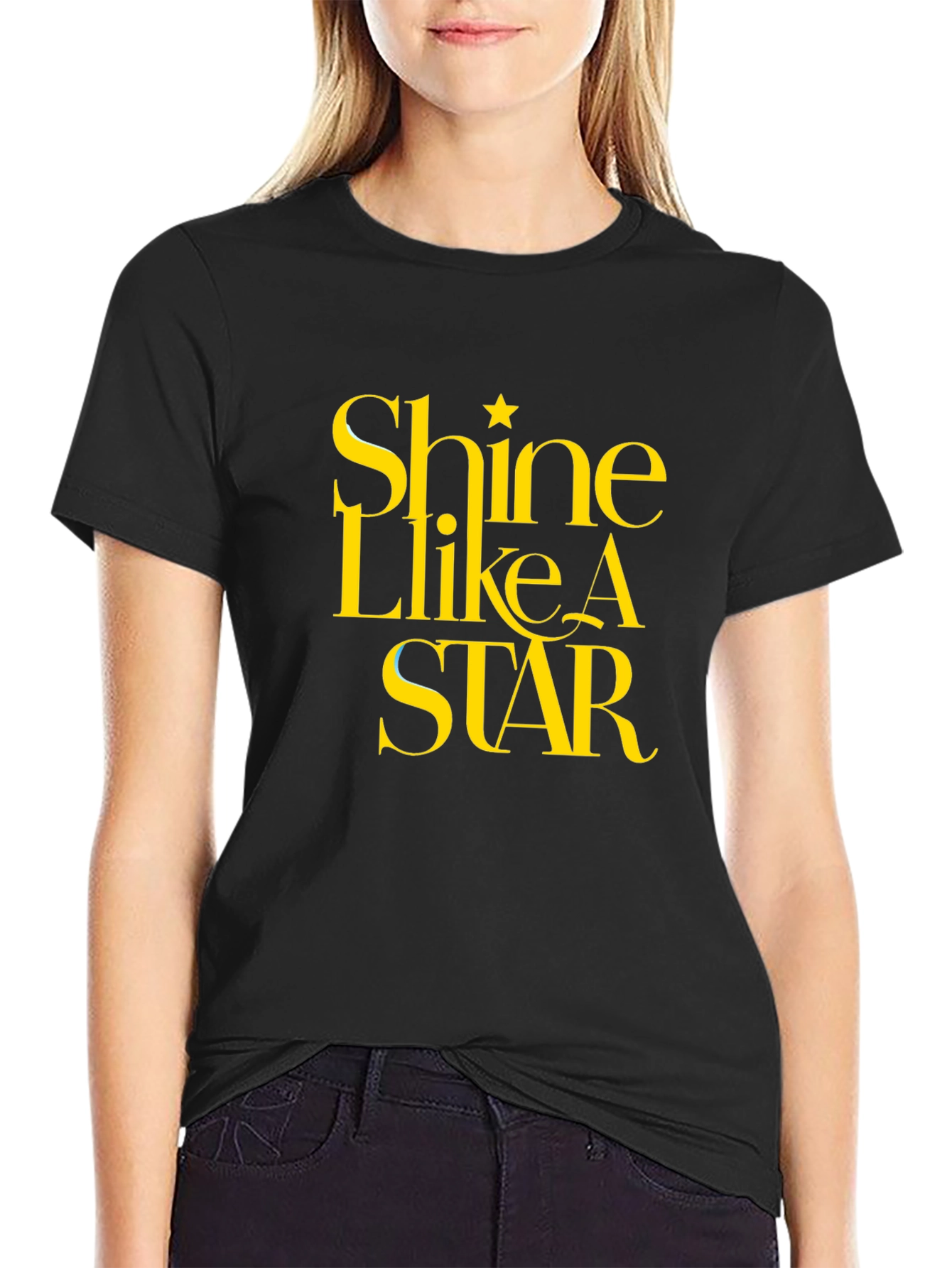 Shine Like A Star Black Graphic Tee