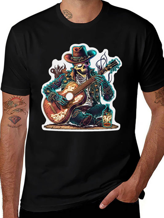 Skeleton Cowboy Guitarist Graphic Tee