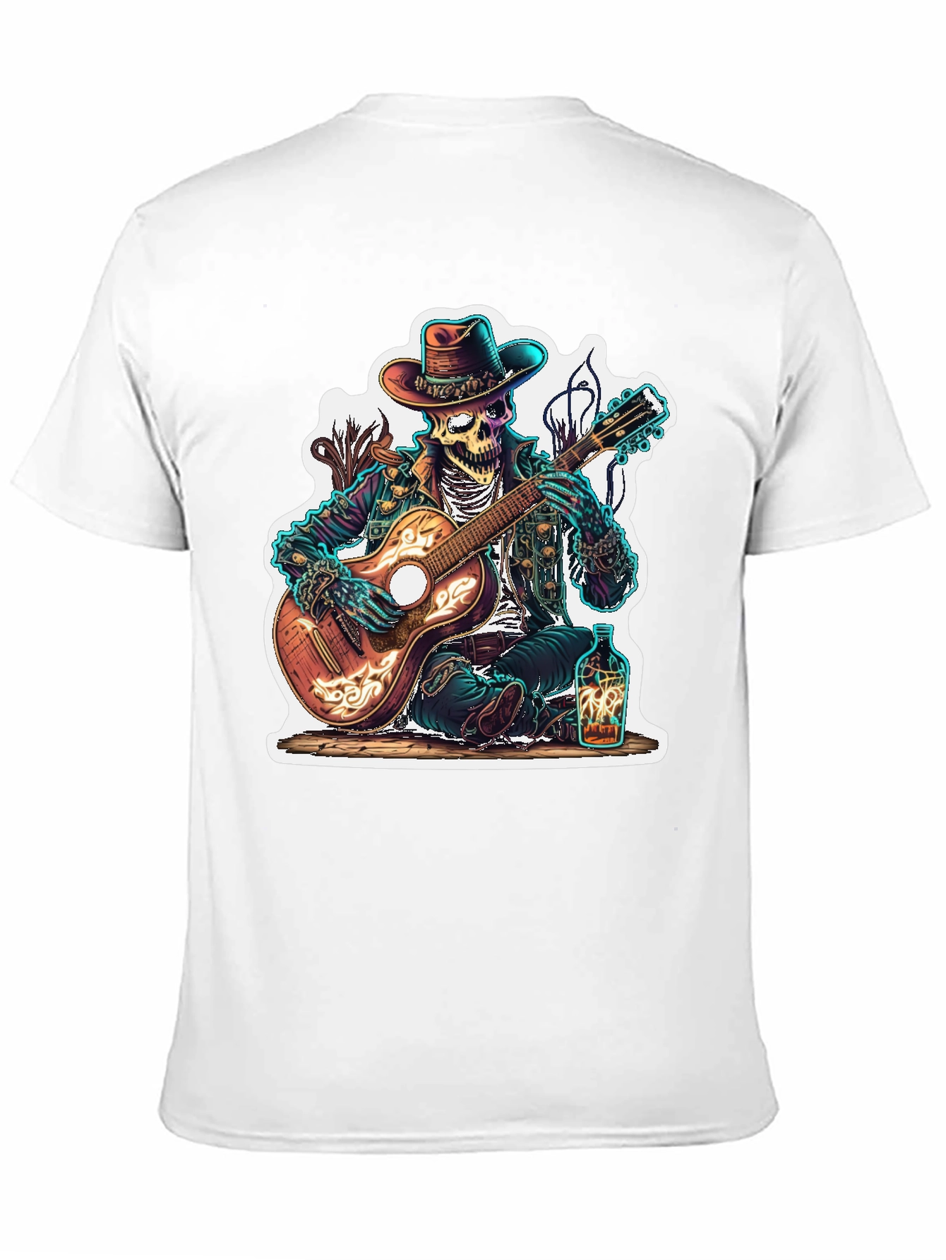 Skeleton Cowboy Guitarist Graphic Tee