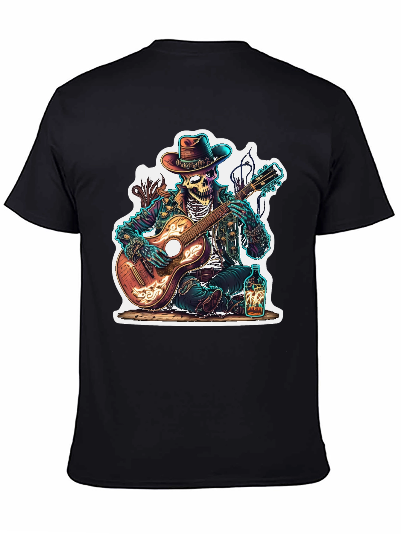 Skeleton Cowboy Guitarist Graphic Tee
