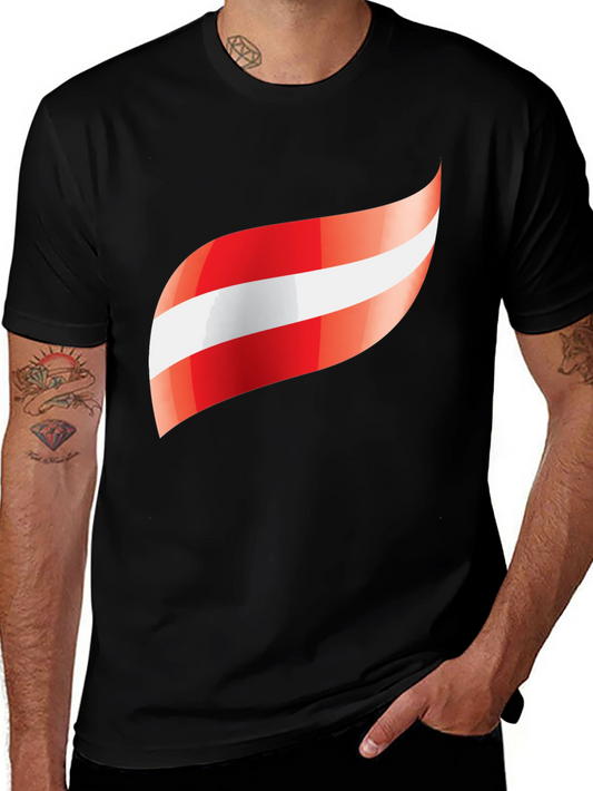 Austria Flag Graphic Black T-Shirt