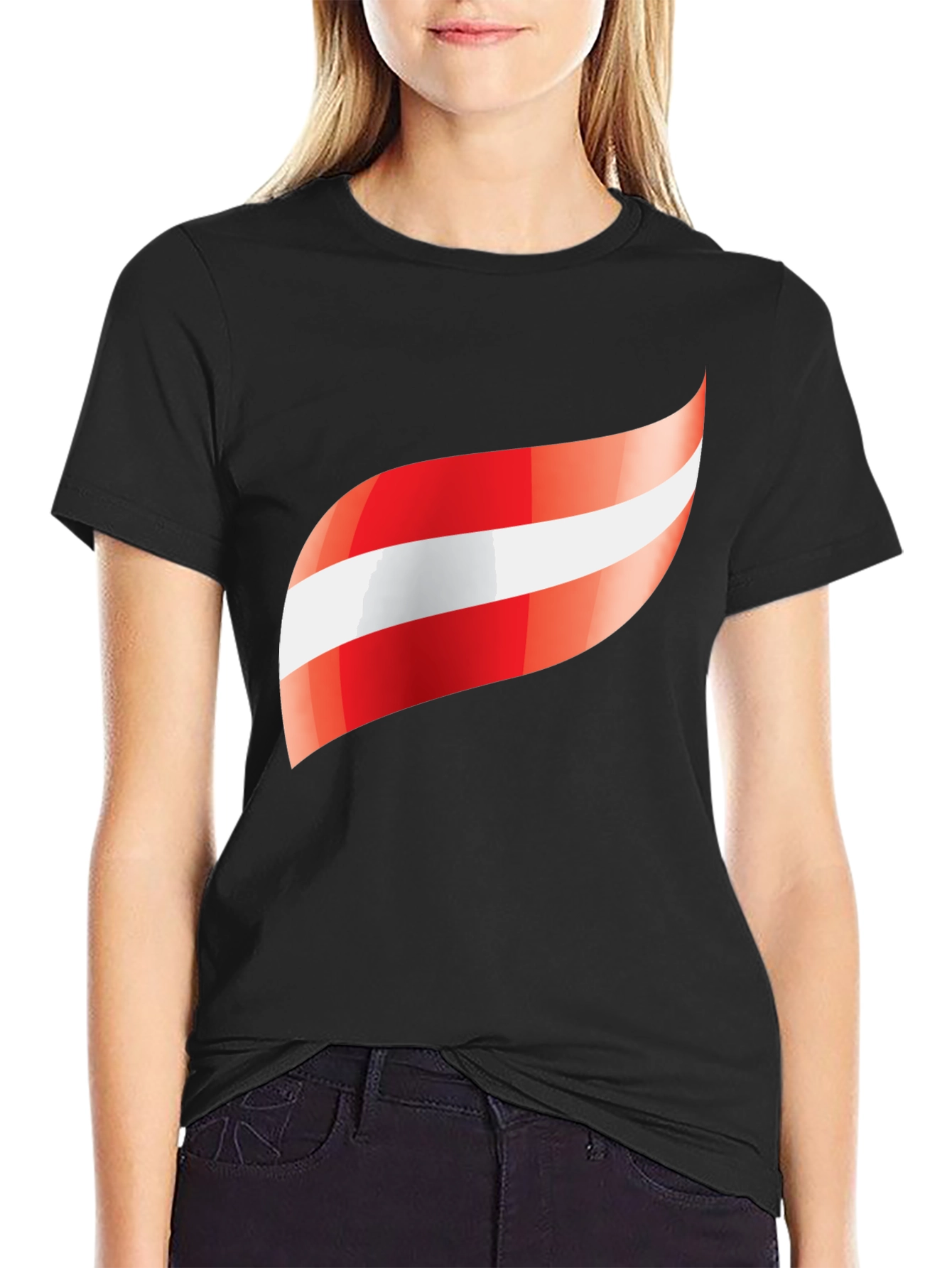 Austria Flag Graphic Black T-Shirt