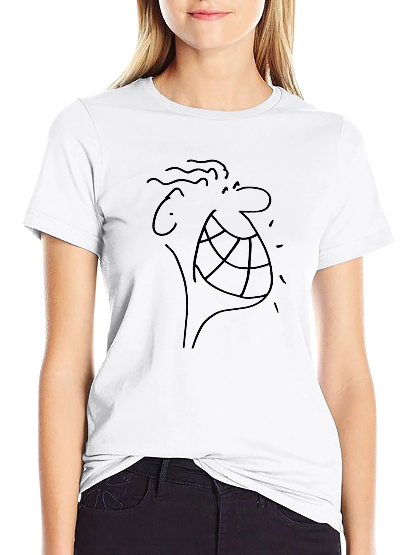Cartoon Face Black T-Shirt - Unique Graphic Tee