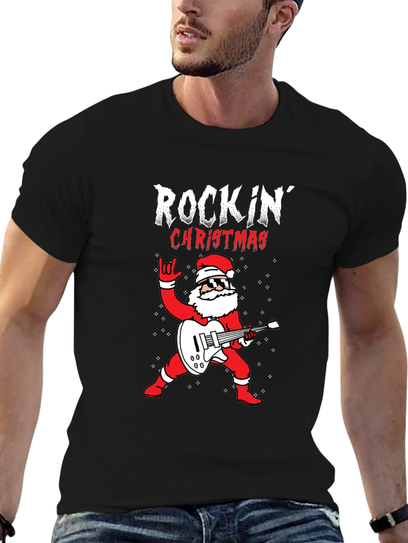 Rockin Christmas Santa T-Shirt