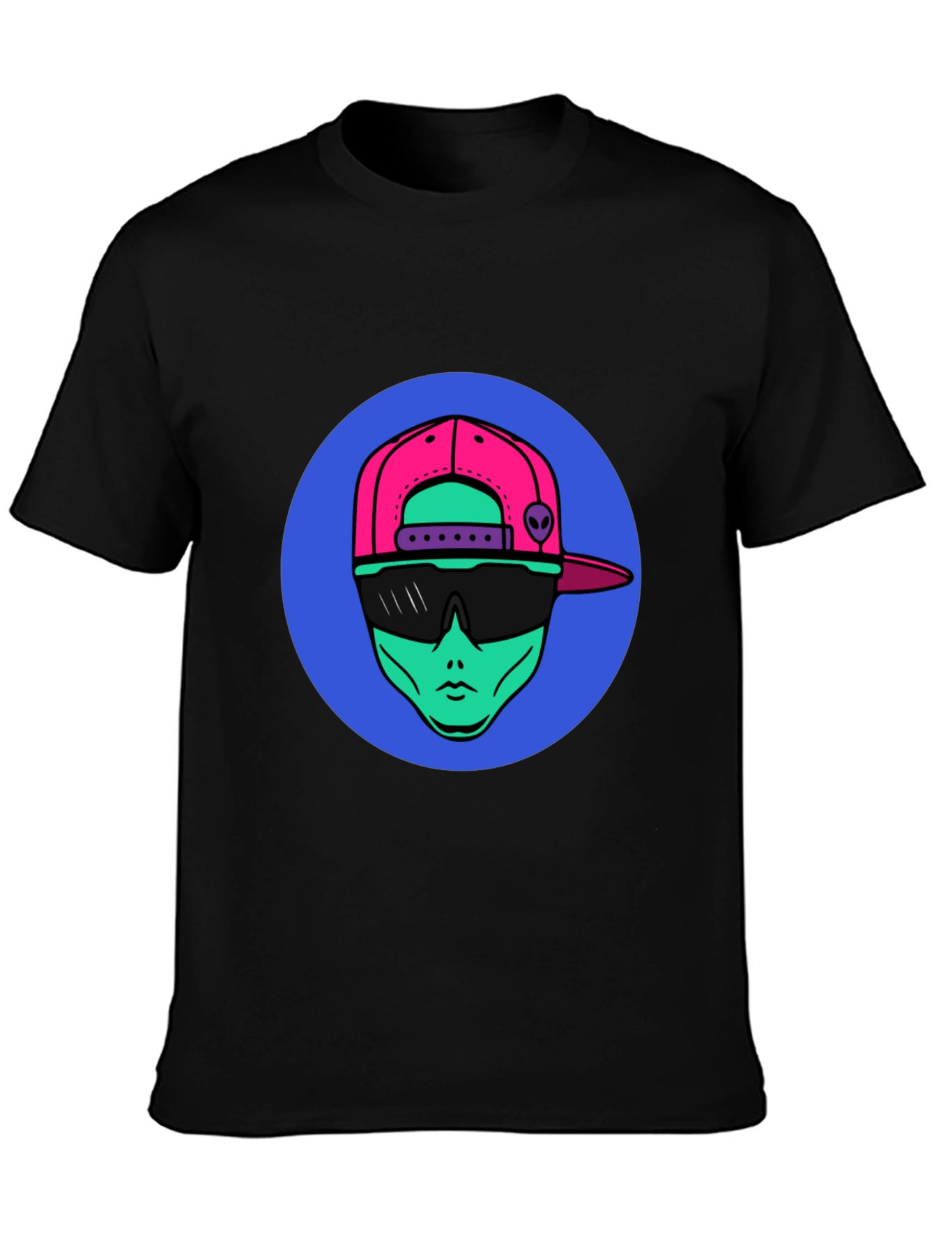 Cool Alien Graphic Tee - Trendy Black T-Shirt