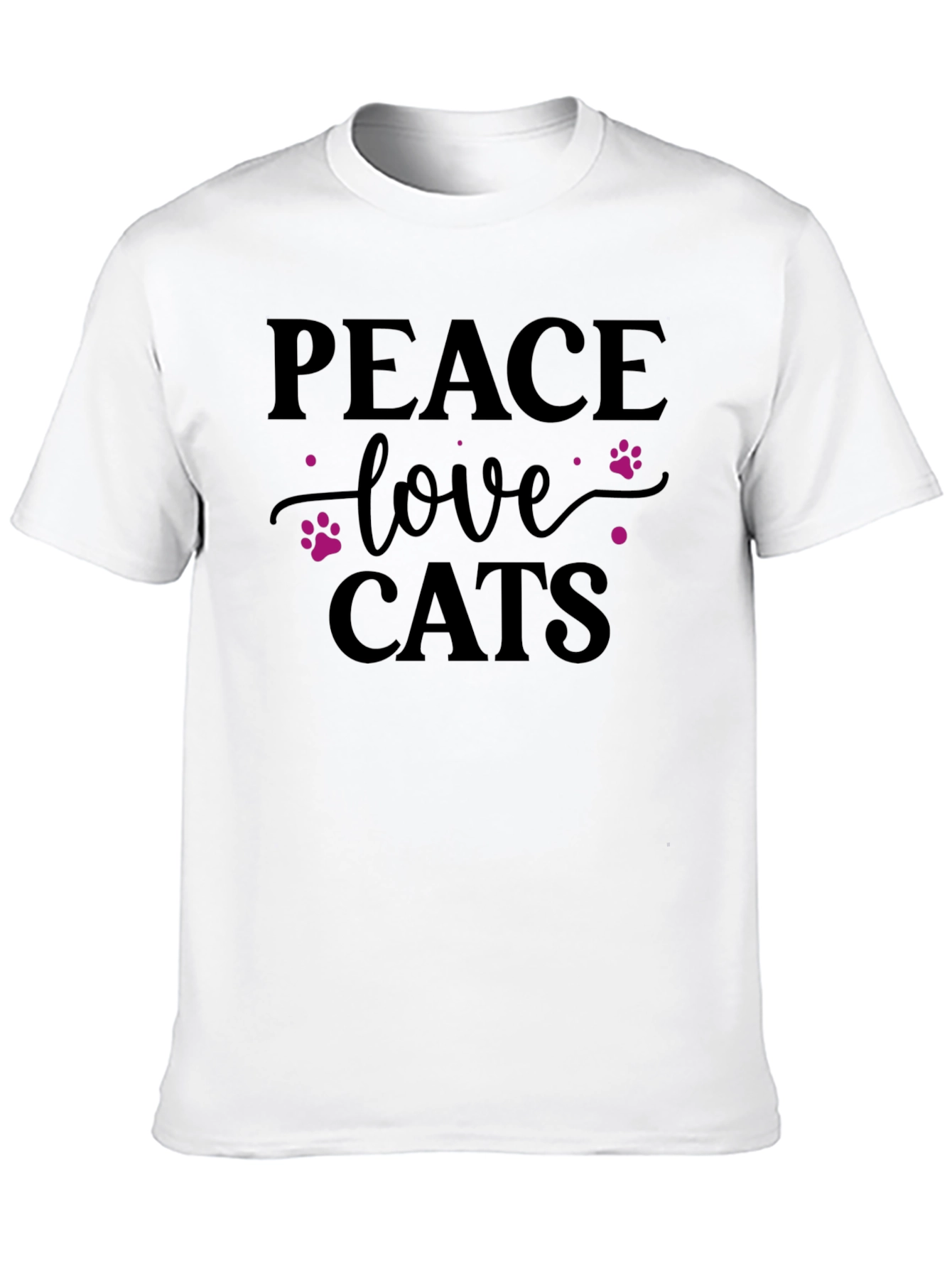 Peace Love Cats Graphic Tee - Soft Cotton Shirt
